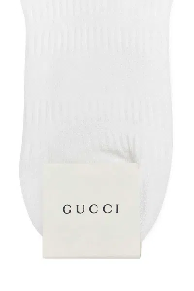 Gucci White Stretch Cotton Blend Socks In Multi