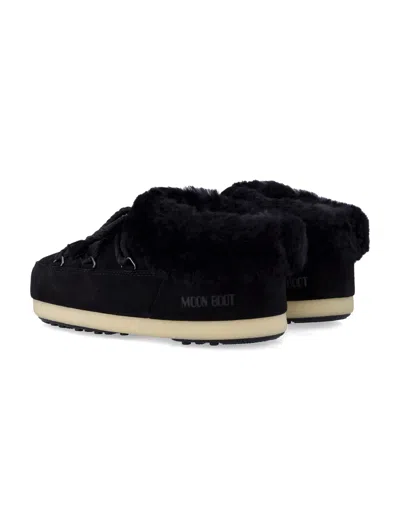 Moon Boot Evx Black Suede Flat Mini Boot For Women In Black