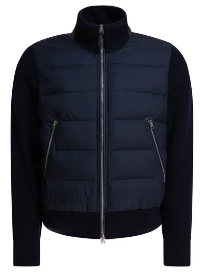 Tom Ford Wool Blend Zip-through Jacket For Men In Blue