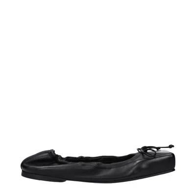 Jacquemus Black Square-toe Shoes With Gathered Upper In -, -