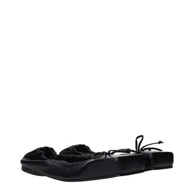 Jacquemus Black Square-toe Shoes With Gathered Upper In -, -
