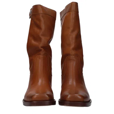 Isabel Marant Leather Calf Boot In Brown