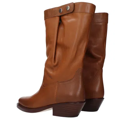 Isabel Marant Leather Calf Boot In Brown