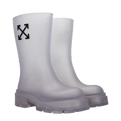 Off-white Off White Reboot Ankle Boots Arrow Women Transparent Pvc In Gray