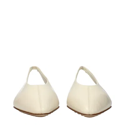 Bottega Veneta Ivory Leather Sofia Ballerinas In White
