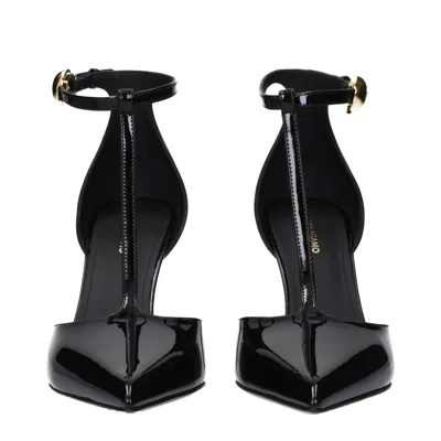Ferragamo Lysandra Patent T-strap Stiletto Pumps In Black