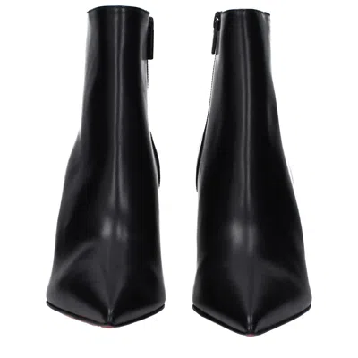 Christian Louboutin So Apostropha Suede Red Sole Stiletto Booties In Black
