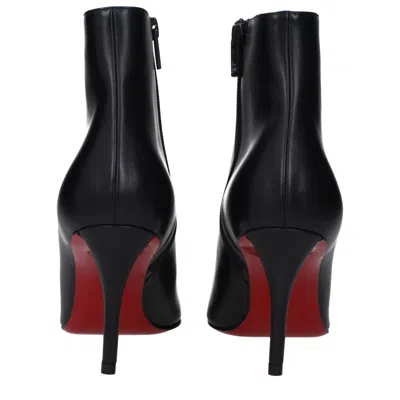 Christian Louboutin So Apostropha Suede Red Sole Stiletto Booties In Black