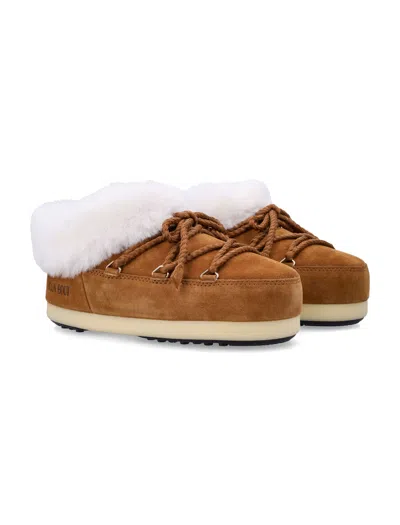 Moon Boot Shearling-lined Suede Boots In Brown