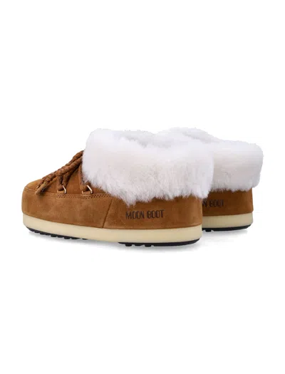 Moon Boot Shearling-lined Suede Boots In Brown
