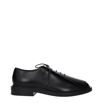 Max Mara Leather Derby. In Multi