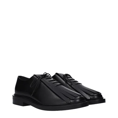 Max Mara Leather Derby. In Multi