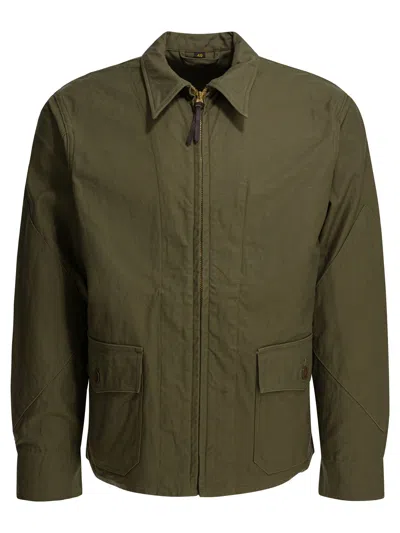 Buzz Rickson's Zip-up Flap-pocket Shirt Jacket In Green