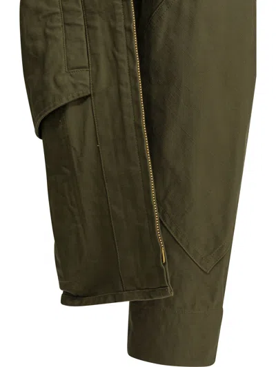 Buzz Rickson's Zip-up Flap-pocket Shirt Jacket In Green