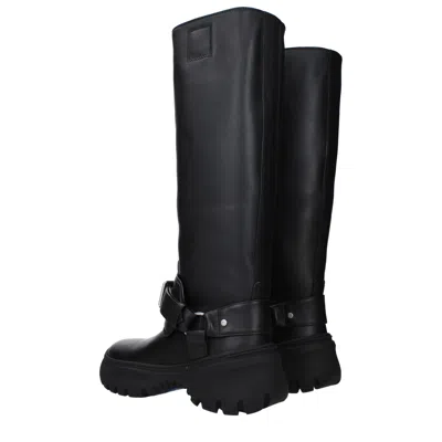 Burberry Harness-strap Leather Boot In Black