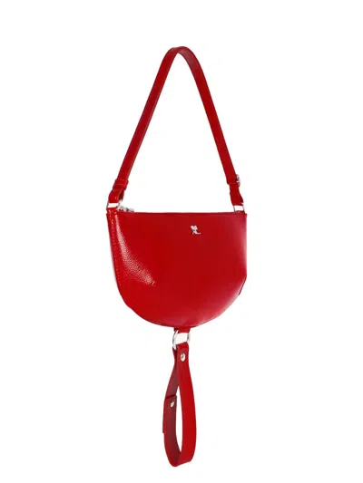 Courrèges Neutrals Holy Eclipse Crescent Bag In Red