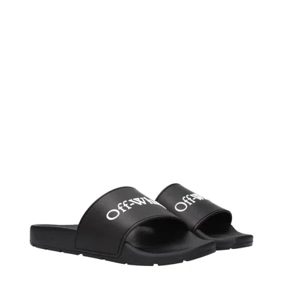 Off-white Off White Men's Clogs And Mules Rubber Black In Multi
