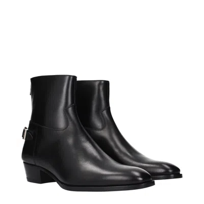 Celine Men's Boots Black Leather In Multi