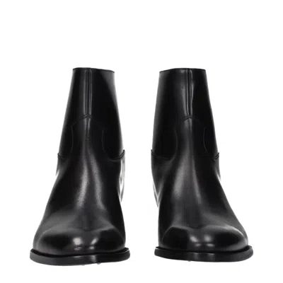 Celine Men's Boots Black Leather In Multi
