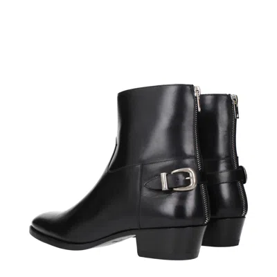 Celine Men's Boots Black Leather In Multi
