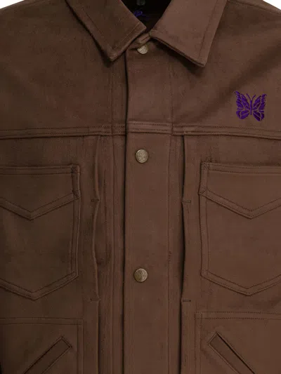 Needles Cropped Structured Jacket With Classic Collar In Brown