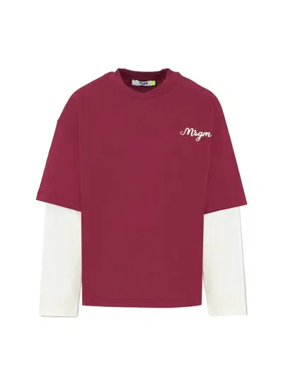 Msgm T-shirt Jersey In Red