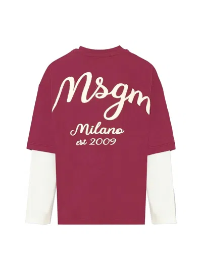 Msgm T-shirt Jersey In Red