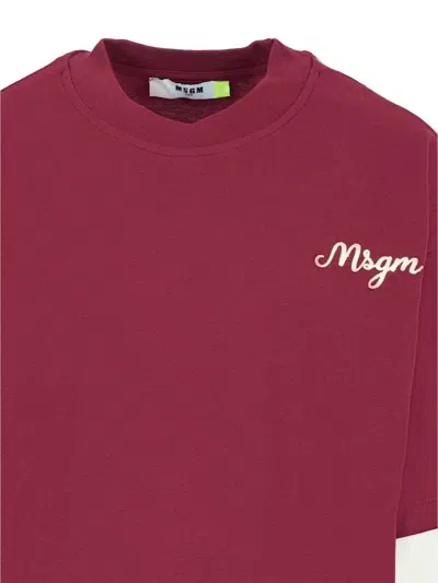 Msgm T-shirt Jersey In Red
