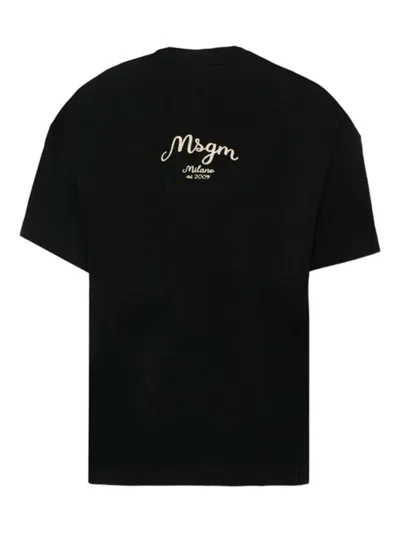 Msgm T-shirt With Logo In Black