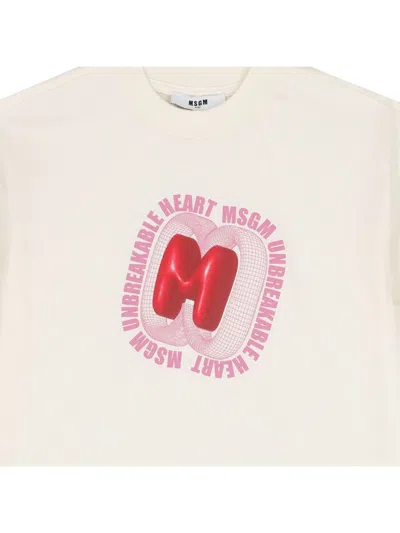 Msgm T-shirt With Logo In White