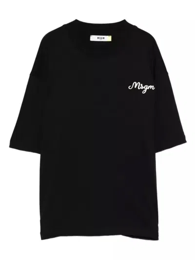 Msgm T Shirt Jersey In Black