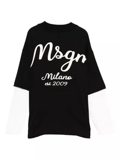 Msgm T Shirt Jersey In Black