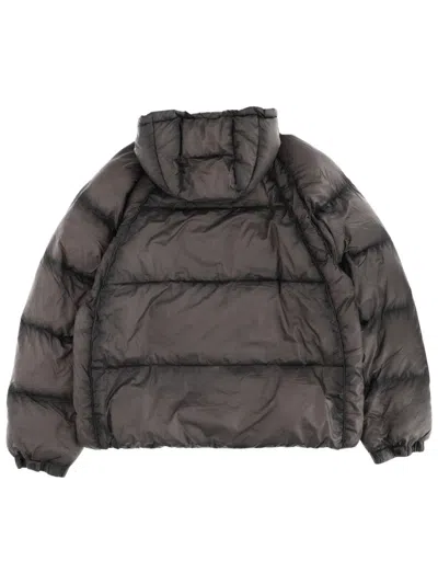 Represent Dark Grey Glossy Quilted Down Jacket In Gray