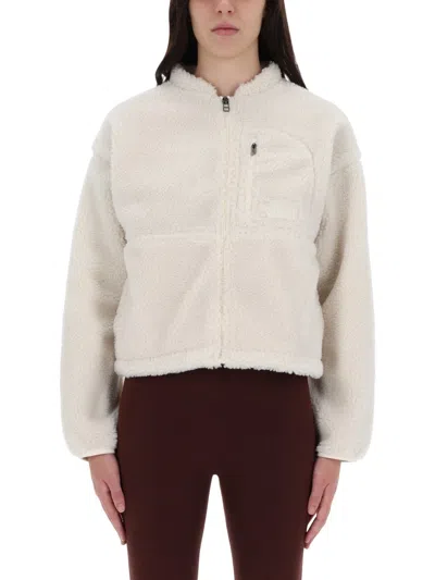 The North Face Womens Extreme-pile Zip-up Fleece Jacket White Dune In Neutral