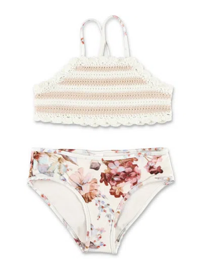 Zimmermann Awaken Crochet Floral Bikini In Multi