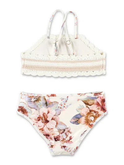Zimmermann Awaken Crochet Floral Bikini In Multi