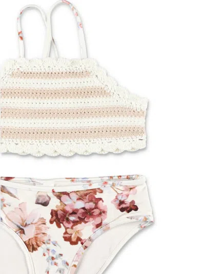 Zimmermann Awaken Crochet Floral Bikini In Multi