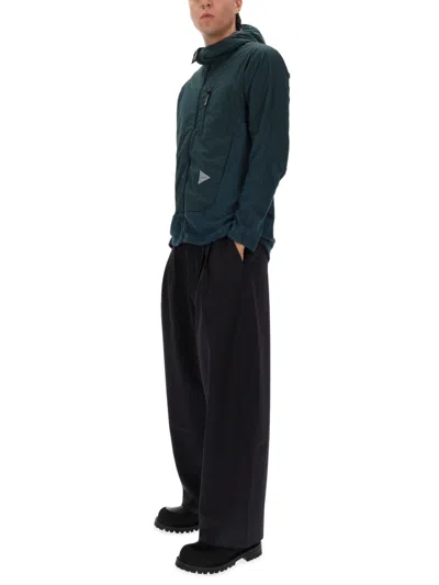 And Wander Green Alpha Direct Polyester Hooded Jacket In Green