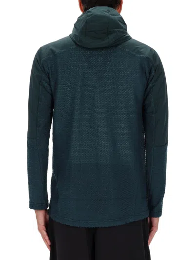 And Wander Green Alpha Direct Polyester Hooded Jacket In Green