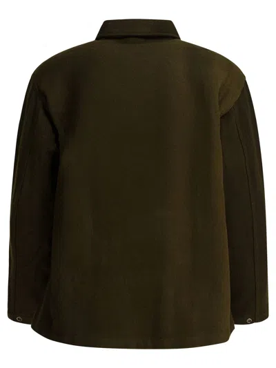 Needles Wool Overshirt With Maxi-pockets In Green