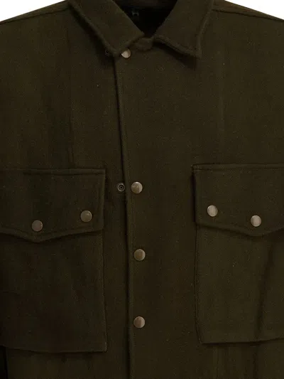 Needles Wool Overshirt With Maxi-pockets In Green