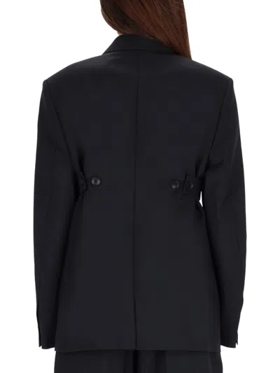 Alexander Wang Structured Oversized Black Jacket With Tailored Fit And Notch Lapel In Black