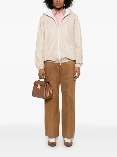 P.a.r.o.s.h Mitra Reversible Leather Zip-up Jacket In Neutral
