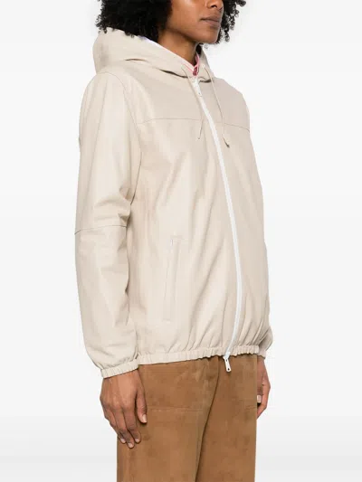 P.a.r.o.s.h Mitra Reversible Leather Zip-up Jacket In Neutral