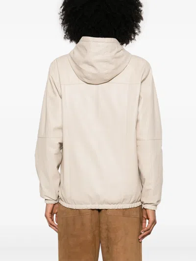 P.a.r.o.s.h Mitra Reversible Leather Zip-up Jacket In Neutral