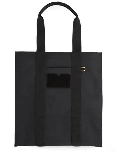 Moschino Tote Bag Rectangular Shape Dual Handles In Black