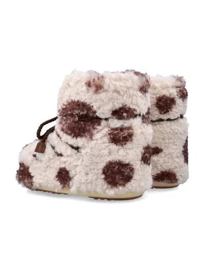 Moon Boot Icon Low Cow Print Curly Boots In Multi