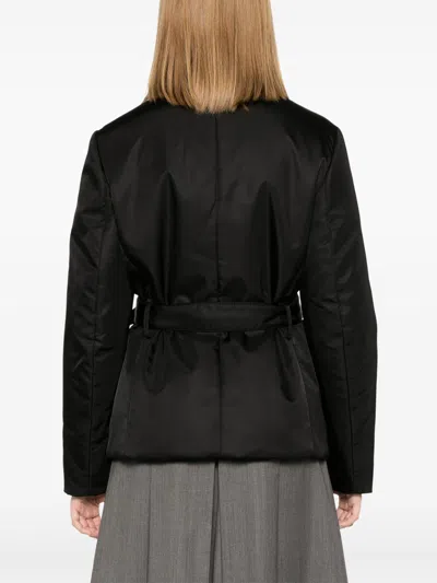 Prada Triangle Logo Padded Jacket In Black
