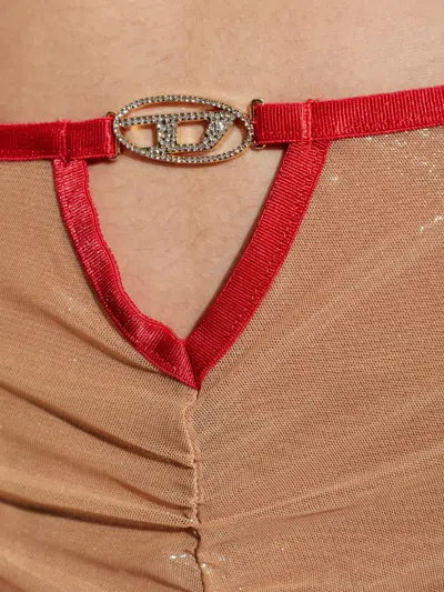 Diesel Lingerie Set Adjustable Straps Contrast Trim In Brown