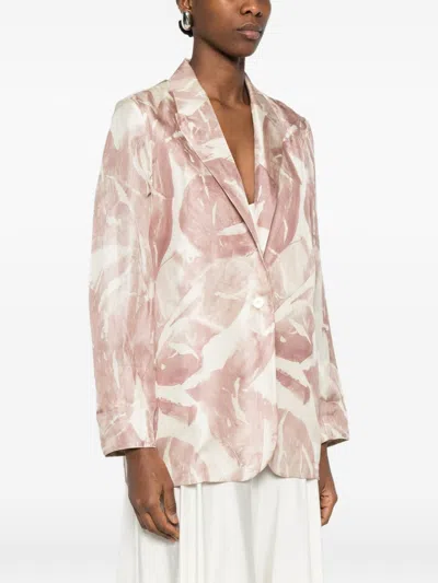 Alysi Printed Single Breasted Jacket In Neutral